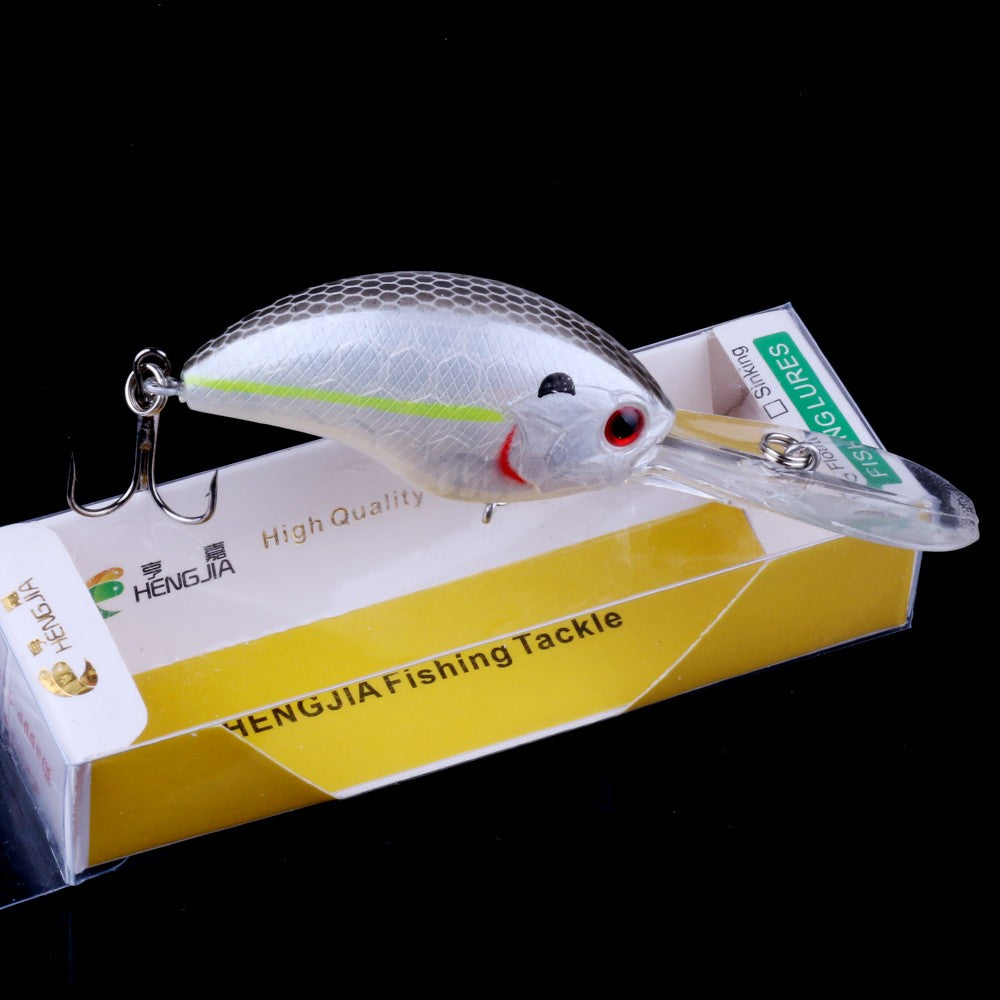 HENGJIA 13G 9CM Iscas de Pesca Rock Crank Bait Crankbait Minnow Baixo Anzóis Triplos Isca Dura Wobbler Língua Longa e Grande