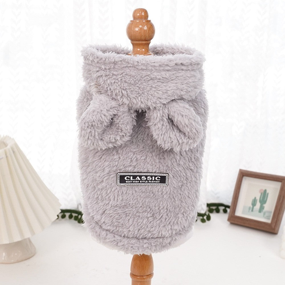 Pet Dog Soft Fleece Clothes Cute Hoodie Coat for Small Medium Dogs Cats Autumn Winter Puppy Hooded Jacket Sweater Pug Apparel