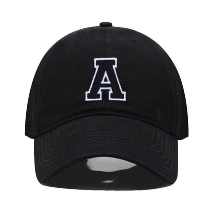Initial Letter A-Z Embroider Baseball Cap For Men Womne High Quality Soft Cotton Fashion Team Sport Visors Snapback Caps