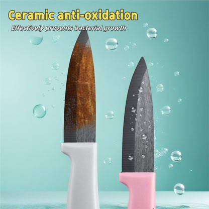 Portable Food Safety Black Zirconium Ceramic Fruit Peeling Knife With A Safety Blade Guard Cover Suitable For Kitchen Use