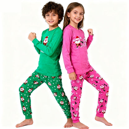 100 Cotton Children's Christmas Pajamas Sets Boys Santa Claus Sleepwear Xmas Toddler Baby Girls Pijamas Kids Christmas Pyjamas