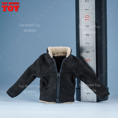 Jaqueta de Couro Marrom em Escala 1/12 Acessório de Roupa Modelo para Bonecos Articulados de 6'' Romankey Ant Notaman Masculino Soldados