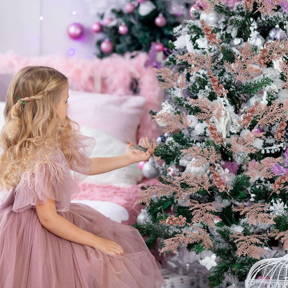 Glitter Christmas Decoration Artificial Berrys Bouquets Stalk Pine Needle Xmas Tree Ornament Xmas DIY Wreath Gift Accessories