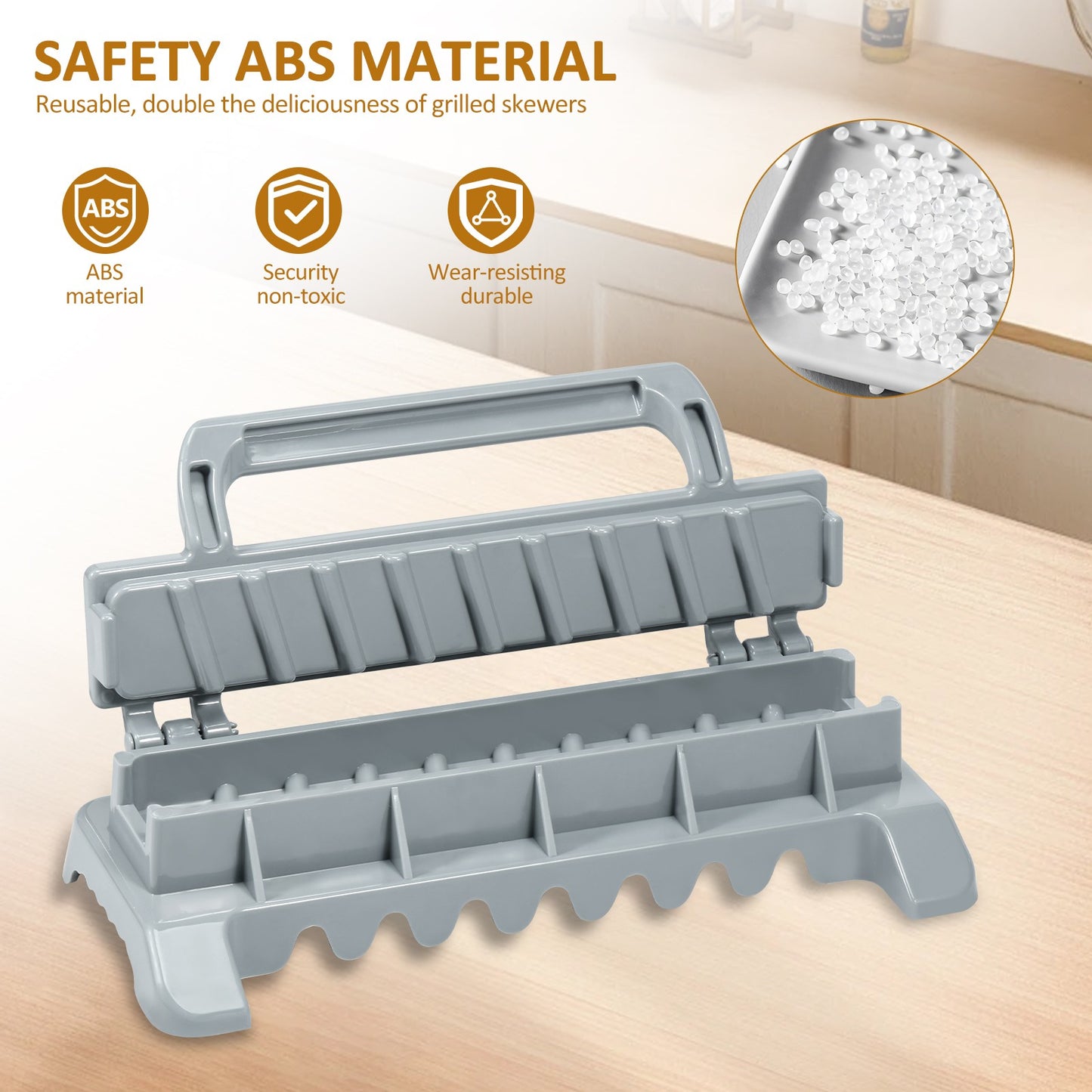 Plastic Kebab Maker Portable Press Kebab Maker Reusable Large Manual Kebab Mould Grilling Tool Barbecue Skewers for Home Chefs