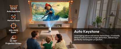 XGODY 4K 1080p LED Projector with 12000 Lumen Brightness, WiFi 6 Bluetooth 5.0 Portable Home Theater System for entertainment