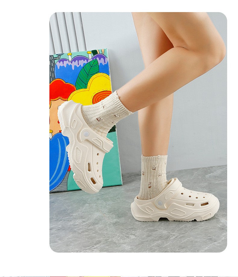 New Clogs Shoes For Women Men Platform High-heeled Outdoor EVA Non-slip Waterproof Sandals Comfortable Soft Heightening Shoes