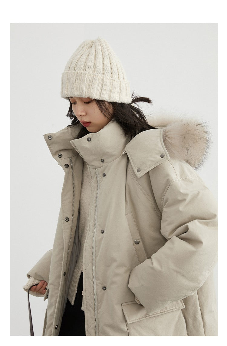 CHIC VEN Women Down Coats Solid Outdoor Loose Casual Down Jacket  Thickened Parka Jackets Female Overcoat Autumn Winter 2023