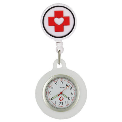Lovely Hospital Medical Nurse Doctor Icons Cartoon FOB Pocket Watches Fashion Accessories Unisex Women Mens Clip Hang Clock Gift