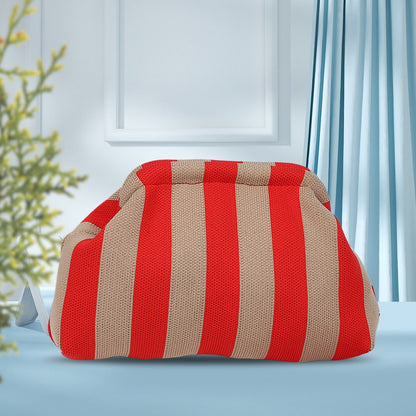 Summer Beach Clutch Bag Women Small Crochet Cloud Handbag Purses Knitting Dumpling Clutch Casual Colorblock Bag for Female