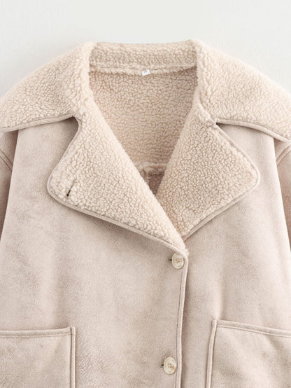 2024 Fall/Winter New Arrival Traf Women's ZW Series Double-Sided Collar Oversized Long-Sleeve Jacket Warm Coat 3548246