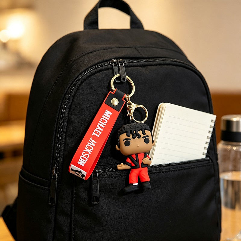 Michael Jackson Keychain Classic Dance King Pendant Key Ring Fashion Singer Key Chain Music Idol Keychain For Home Decoration