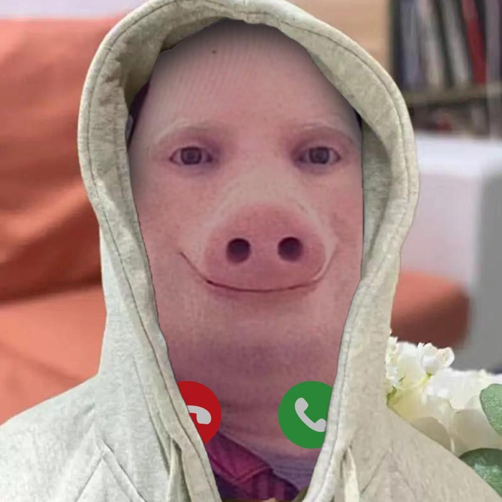 Full Face Funny Pig Mask, Breathable & Durable, Cosplay Theme Party Headgear Mask