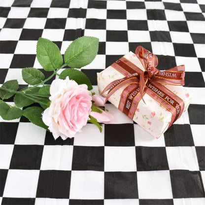 137x274cm Party F1 race black and white checkered tablecloth Waterproof and stain-proof disposable tablecloth