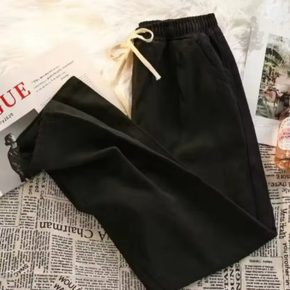 2025 Calça Jeans Masculina Larga Estilo Coreano Streetwear Solta Reta Perna Larga Moda Masculina Roupa de Marca Preta Azul Clara