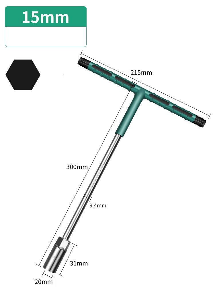 Chave de Torque de Soquete T de 6 a 19 mm Cabo de Borracha Chave Hexagonal Conjunto de Soquetes de Reparo para Mecânica Ferramenta de Oficina Mecânica Automotiva Ferramentas Manuais