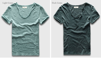 Zecmos Brand Men T-Shirt Plain Hip Hop Fashion Casual V Neck T Shirt Best Seller for Men Short Sleeve Man Top Tees