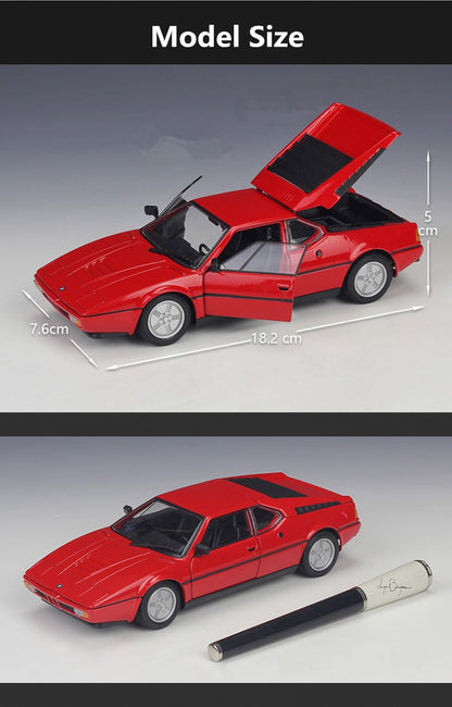 WELLY 1:24 BMW M1 Carro Esportivo de Liga Leve Modelo de Carro em Miniatura Coleção Estática de Metal Fundido Brinquedo Infantil de Aniversário Carros Presentes