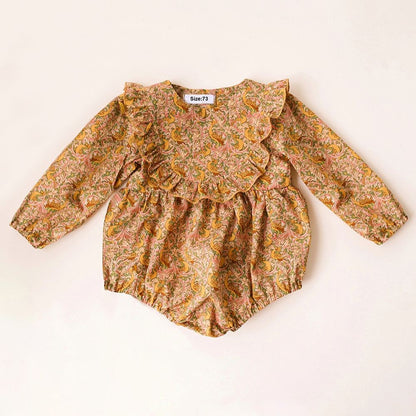Vintage Floral Baby Girl Romper Spring Baby Girl Clothes For Wedding Party