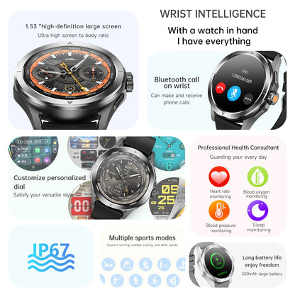 Novo Para Xiaomi S4 Ultra Outdoor Sports Smart Watch Masculino 1,53 polegadas AMOLED NFC GPS Bússola Frequência cardíaca À prova d'água Chamada BT Smartwatch