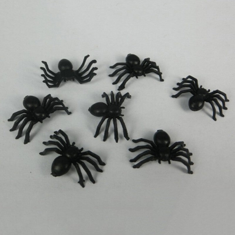 50Pcs Plastic Black Spider Trick Toys Halloween Haunted House Prop Decorations Christmas Children'S Day Gift 2025