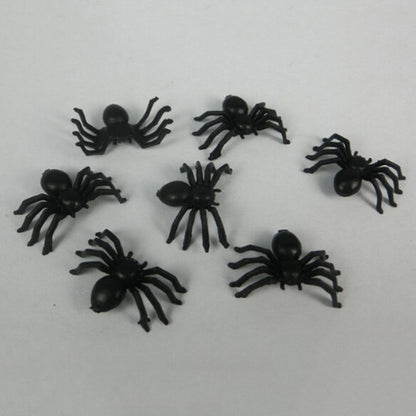 50Pcs Plastic Black Spider Trick Toys Halloween Haunted House Prop Decorations Christmas Children'S Day Gift 2025