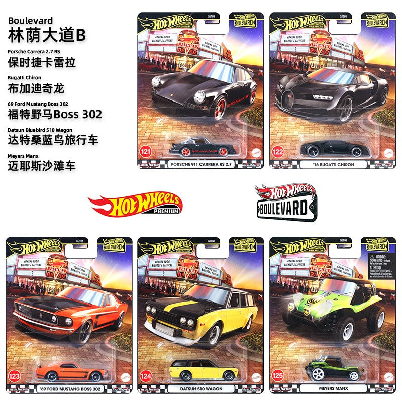 Hot Wheels Carros BOULEVARD Porsche Carrera 2.7 RS Bugatti Chiron 1/64 Modelo de Metal Fundido Coleção Veículos de Brinquedo GJT68