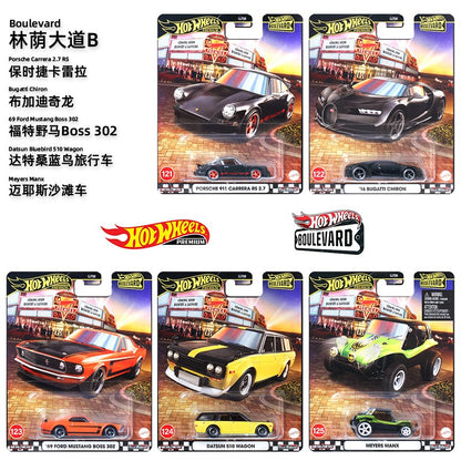 Hot Wheels Carros BOULEVARD Porsche Carrera 2.7 RS Bugatti Chiron 1/64 Modelo de Metal Fundido Coleção Veículos de Brinquedo GJT68