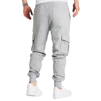Mens Sweatpants Straight Fit Joggers for Sports and Streetwear Loose Oversized Drawstring Long Pants Men Multi-pocket Pants