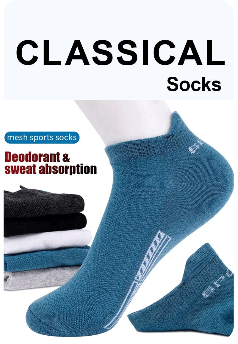 5 Pairs Men's Socks High Quality Women's Low Cut Round Neck Ankle Socks Sports Mesh Breathable Summer Autumn Men's Boat Socks