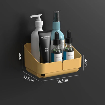 Rack de Conveniência para Banheiro Cozinha Prateleira Organizador de Maquiagem Cosméticos Shampoo Rack Prateleira de Chuveiro de Parede para Temperos Sem Perfuração