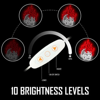 Paredes de Neon Chama de Crânio Decoradas com LEDs de Halloween Reguláveis, Alimentadas por USB, Decorações de Festa de Halloween para Caverna Masculina, Bar, Clube, Sala de Jogos
