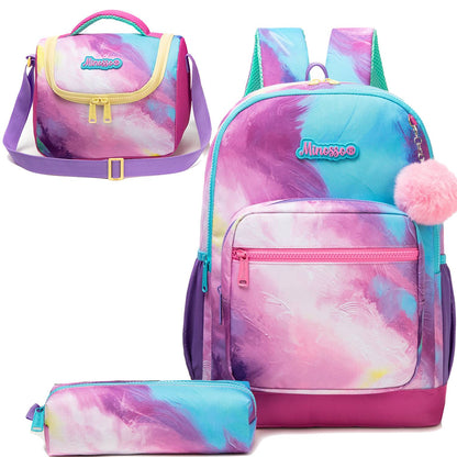 Mochila para meninas com lancheira, estojo, conjuntos de bolsas escolares para meninos, 3 peças para estudantes do ensino fundamental e adolescentes