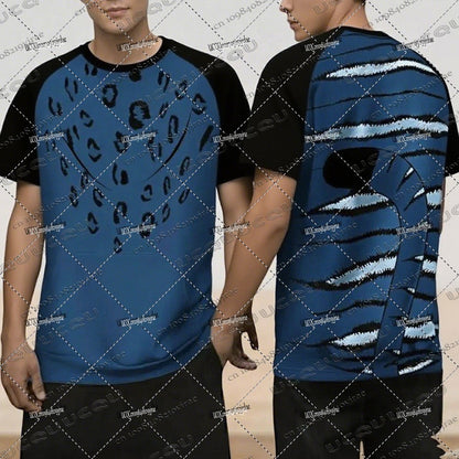 Kpop Demon Hunters Derpy Tiger Cosplay Patchwork Tshirts Men Women Casual O-neck Tshirts Halloween/Christmas Gifts Male Tops