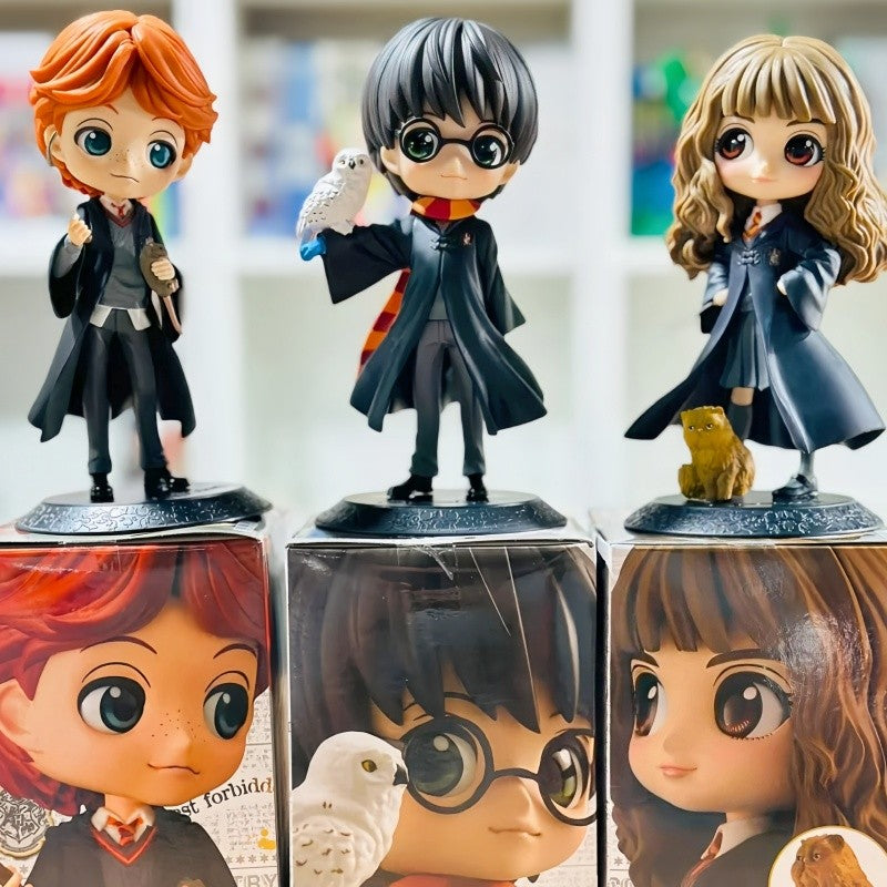 14cm Original Bandai Q Posket Harry Potter Series Versão Personagem Draco Malfoy Hermione Action Figure Anime Colecionável Bonecas Infantis