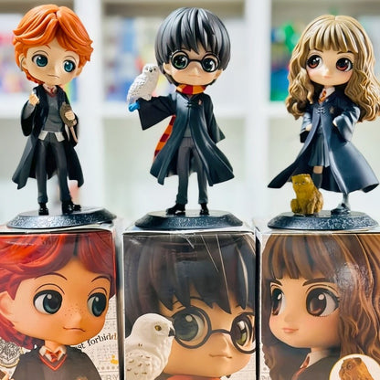 14cm Original Bandai Q Posket Harry Potter Series Versão Personagem Draco Malfoy Hermione Action Figure Anime Colecionável Bonecas Infantis