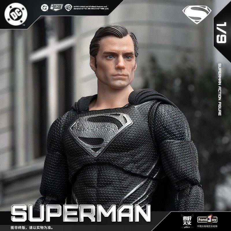 Original Fondjoy Black Superman 2.0 Figure Dc Zack Snyder'S Justice League Figures 1/9 Super Man Pvc Model Doll Joint Movable