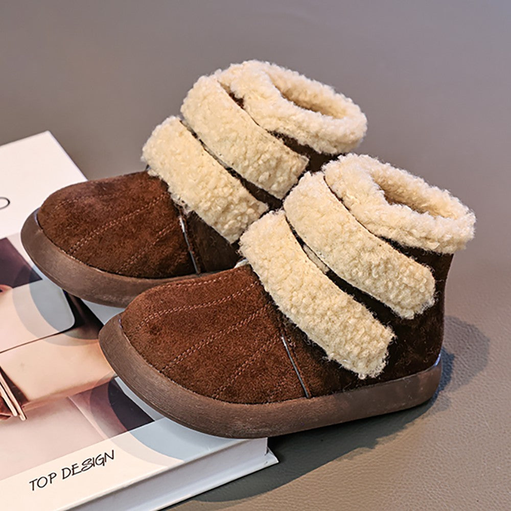 Thick Warm Plush Boots For Children 2025 New Designers Teenager Kid's Padded Boots Outdoor Hiking Boy's Girl's Snow Boots