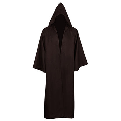 Black Cape Black Cloak Jedi Warrior Costume for Adults, Vampire Cape with Hood, Adult Halloween Cosplay Vampire Christmas Party