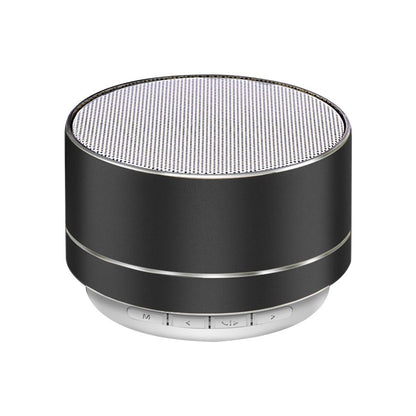 Mini Caixa de Som Portátil Bluetooth Sem Fio de Metal com Luz LED, Subwoofer, Suporte para Cartão TF e Carregamento USB para PC e Laptop
