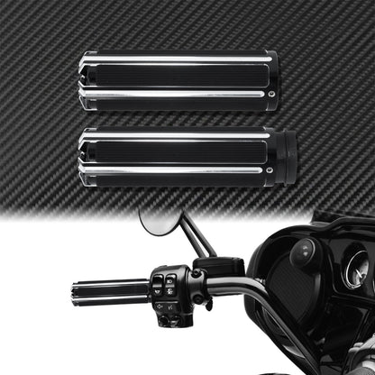 1'' Electronic Hand Grips Motorcycle 25mm Throttle Handle Bar Black/Chrome For Harley Softail FXDLS Breakout Touring FLHR Trike