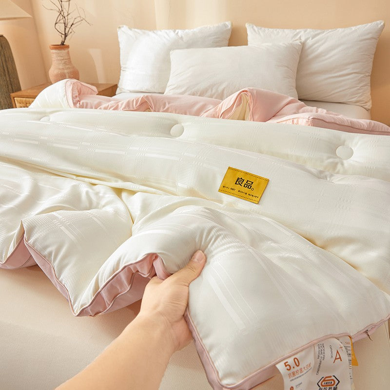 High Quality Autumn Winter Double Bed Duvet Insert Queen Size Thick Warm Quilted Comforter Soybean Fiber Fluffy Soft Quilt Core