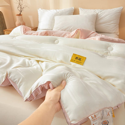High Quality Autumn Winter Double Bed Duvet Insert Queen Size Thick Warm Quilted Comforter Soybean Fiber Fluffy Soft Quilt Core
