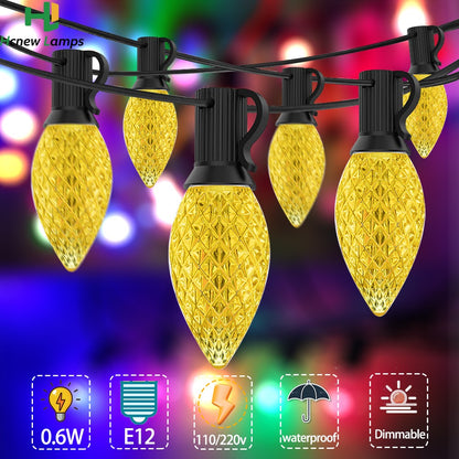 C7 Multicolor Garland Led String Lights 110V 220V E12 0.6W Waterproof Plastics Anti-Drop Festoon New Year's Brithday Light Chain