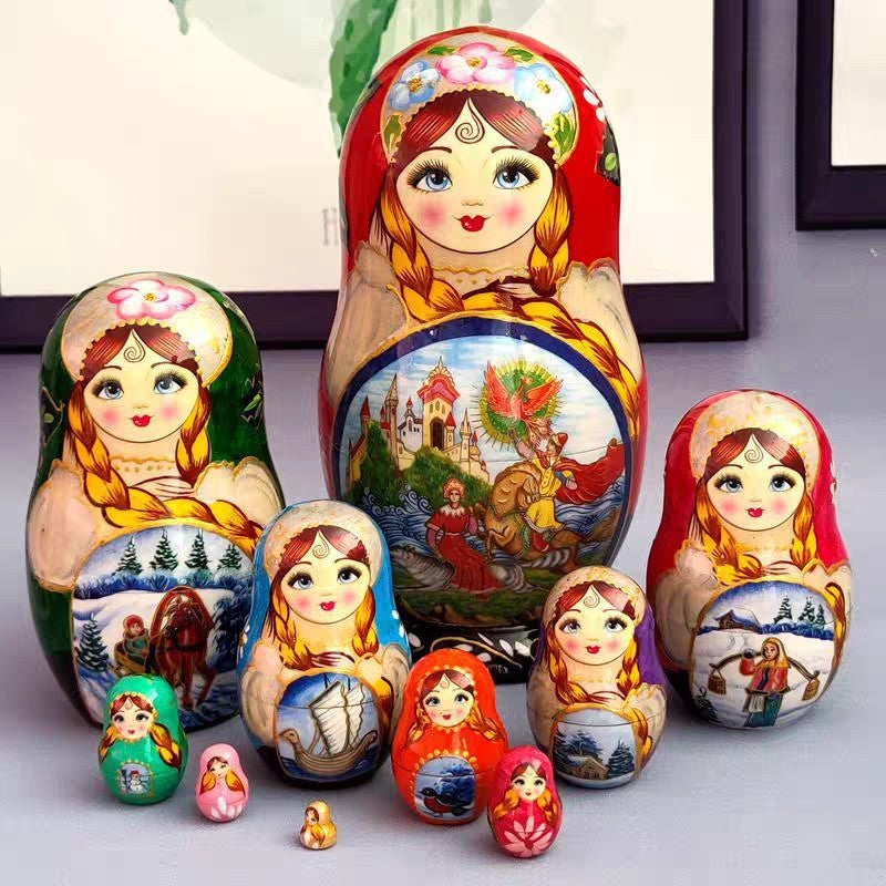 Matryoshka doll 10-Layer Craft Souvenir Special New Year's Gift Wooden Ornament