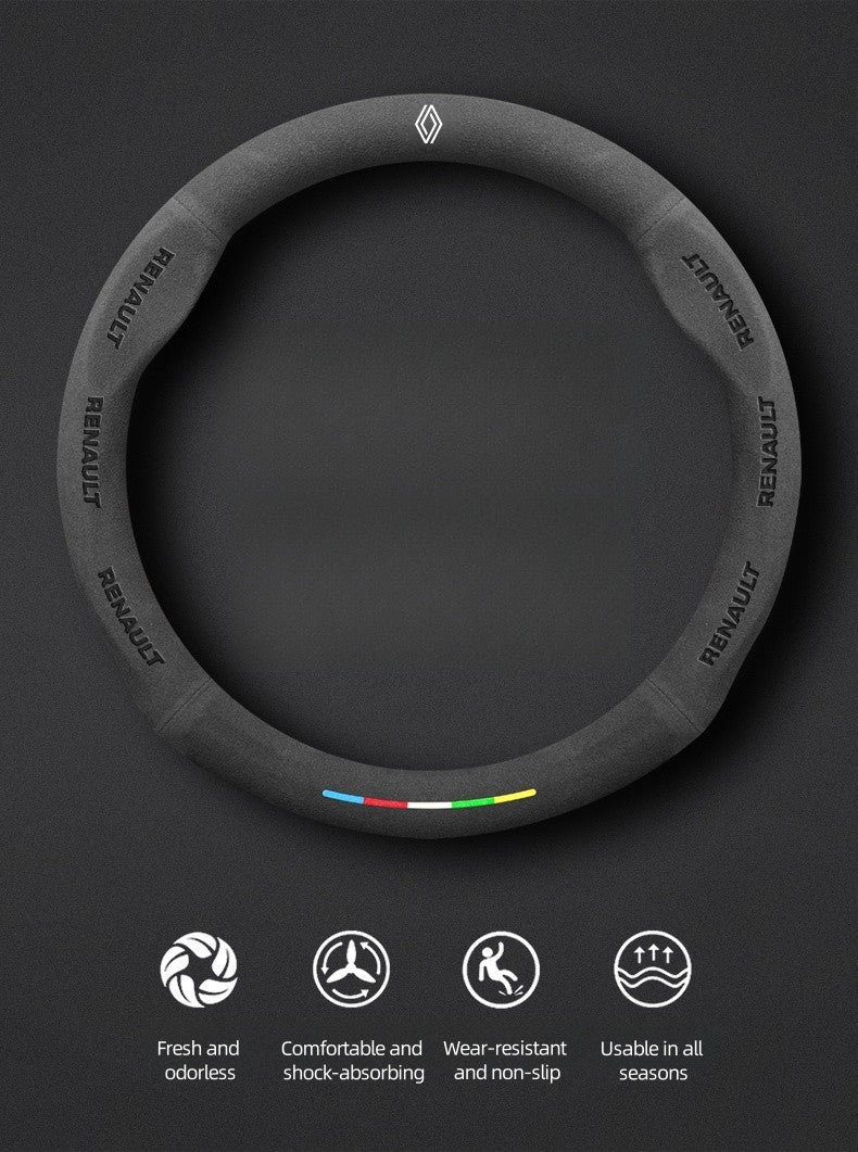 Suede Car Steering Wheel Cover For Renault Scenic Clio Laguna 2 3 4 5 Kangoo Fluence Megane Trafic Talisman Twingo Kaptur Duster