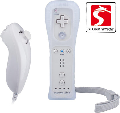 STORM WYRM Controllers Compatible for Wii and Wii U with Built in Motion Plus, Controller with Silicone Case and Wrist WU001