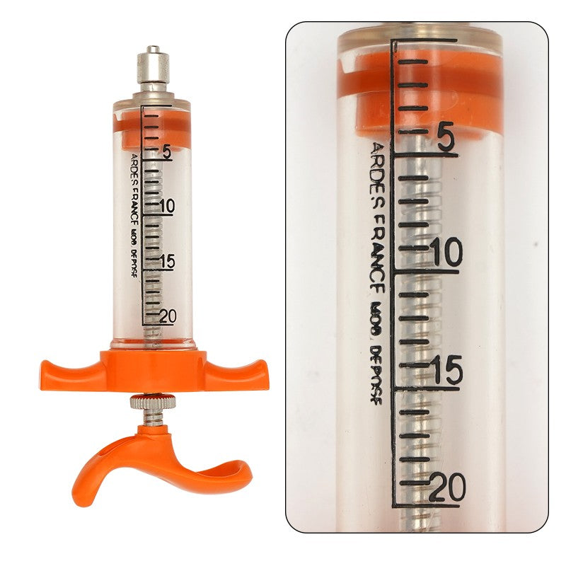 Seringa de alimentação de aves, ratos e papagaios – Injeção de vacina ajustável com tubo reto de 10 ml/20 ml para ferramentas veterinárias