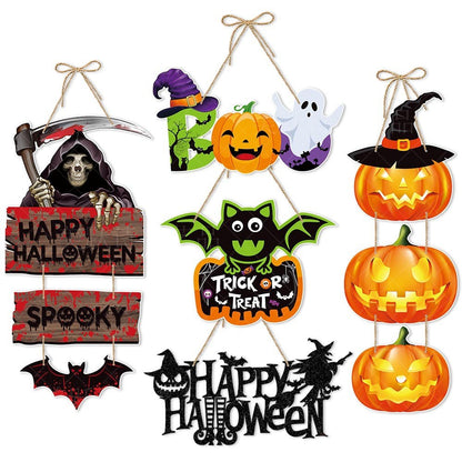 Halloween decoration pumpkin bat hanging decoration haunted house party decoration Halloween door hanging decoration