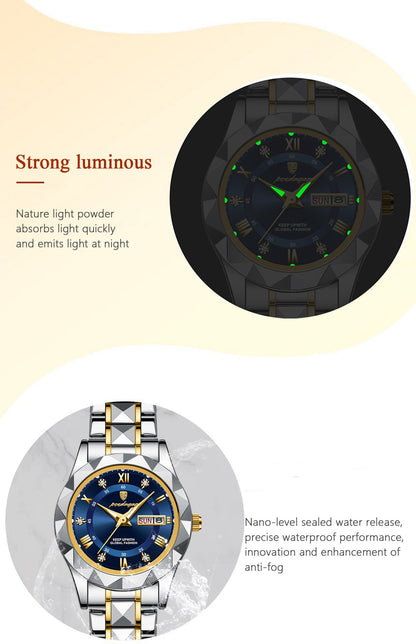 POEDAGAR Luxury Ladies Dress Watch Luminous Waterproof Week Date Woman Wristwatch Stainless Steel Women Quartz Watches reloj+box