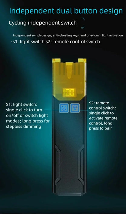 BUCKLOS 4000mAh Bicycle Lights Front with Horn Aluminium Alloy Bike Haedlight Type-C Charging Bike lights Bicycle Accessories